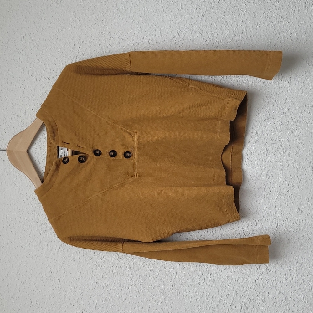 Madewell Textture & Thread Long Sleeve Mustard Top; Size XXS